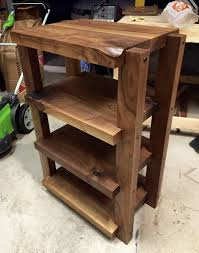 Black Walnut Audio Rack Hifi Furniture Audio Room Vinyl Record Furniture