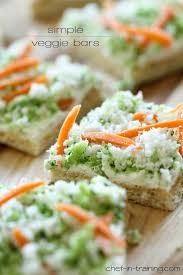 Simple Veggie Bars Chef In Training Recipe Veggie Bars Recipes Appetizer Recipes