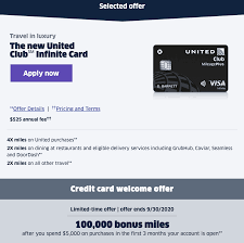 Please see your guide to benefits for details. Expired Chase United Club Infinite Card 100 000 Mile Bonus With 5 000 Spend 525 Annual Fee Deal Ends Tomorrow Doctor Of Credit