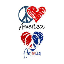 Download Peace Love America Cuttable Design