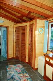 Cedar Walls In Bathroom Double Wall With Interior Cedar Stk Paneling Cedar Paneling Cedar Walls A Frame House