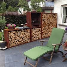 Terrassengestaltung Eines Unserer Kunden Perfekte Kombination Der Produkte Des Systems Infinita Von Prima Terra Kaminholzregal Kaminholzunterstand Kaminholz