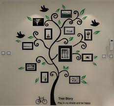 Mode Acrylique 3d Arbre Cadre Photo Wall Sticker Amovible Papier Impermeable A L Eau Pour Le Salon Stickers Murau Stickers Muraux Decoration Maison Cadre Photo
