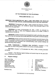 A new federal statutory holiday for 2021 is the national day for truth and reconciliation to be observed on. Barrista Solutions On Twitter Just In President Rodrigo Duterte Amends List Of Holidays For 2021 Making Nov 2 All Souls Day Dec 24 Christmas Eve And Dec 31 New Year S Eve Special