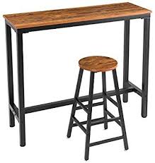Bar table and 4 bar stools47 1/4 . Amazon Com Mr Ironstone 2 Piece Bar Table Set 47 Pub Dining Height Table Bistro Table With Vintage 1 Bar Stool Indoor Bar Table Sets Bar Table Bistro Table
