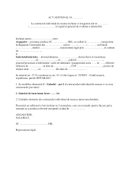 Actul aditional la contractul de munca, dreptul muncii. Majorare Salariu Minim Model Act Aditional 2014