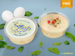 Free Disposable Soup Bowl Mockup Food Packaging Mockup Soup Bowl