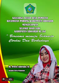 Memberikan ucapan hari jadi kepada pasangan baik untuk kekasih atau istri/suami bisa mempererat suatu hubungan. Iklan Ucapan Hari Jadi Kabupaten Sidoarjo Sekilas Media