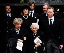 Front Row L R Archduchess Marie Astrid Of Austria Guest Her Brother Henri Grand Duke Of Luxembourgher Siste Princess Stephanie Funeral Who Is The Father