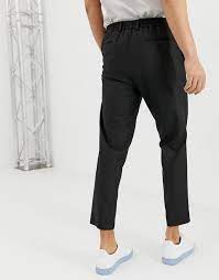 Mode in großen größen bis größe 52! Selected Homme Pantalon Habille Longueur Cheville Avec Cordon De Serrage A La Taille Noir From Asos On 21 Buttons