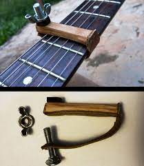 Capotraste Guitar Capo Handmade Feito Com Madeira E Couro E Parafuso Com Borboleta Para Apertar Guitar Yamaha Guitar Guitar Tuners