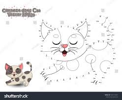 Connect The Dots And Paint Cute Cartoon Cat Educational Game For Kids Vector Illustration Cute Cartoon Paint Conne Cartoon Cat Cartoon Painting Cute Cartoon