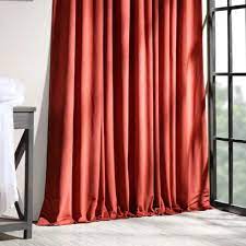 Signature Crimson Rust Blackout Velvet Curtain In 2021 Red Velvet Curtains Velvet Curtains Curtains