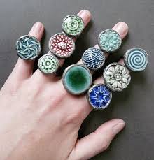 Porcelain Copper Rings Handmade Ceramic Jewelry Ceramic Jewelry Handmade Jewelry