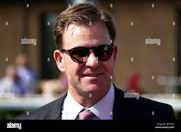 Trainer Ken Condon after Ice Gold In Alex ridden by jockey Jamie Powell  wins the Killashee Handicap at Curragh Racecourse in County Kildare,  Ireland. Picture date: Saturday August 27, 2022 Stock Photo