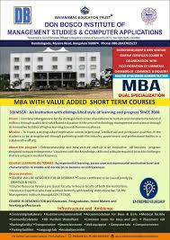 Don bosco institute of technology (dbit) is a technological and science education college located in kumbalagodu village, bangalore. Don Bosco Institute Of Management Studies Computer Applications