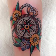 Years ago, sailors have themselves inked with a compass tattoo because it symbolizes guidance and direction. Jeffrey Jragon Pons On Instagram Traditional Compass Tattoo Slc Utah Kingofs Traditional Compass Tattoo Traditional Tattoo Traditional Tattoo Flowers