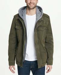 Buy Levi S Men S Hooded Trucker Jacket Olive Green Color L Online In Indonesia 223861341966