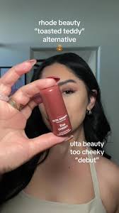 What do we think besties? The blush lasted ALL DAY⭐️ THANK YOU @Ulta Beauty  ✨ #ultabeauty #rhodetoastedteddy #toastedteddy #rhodeblush #viralmakeupdupe  #blushdupe