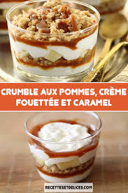 Crumble Aux Pommes Creme Fouettee Et Caramel Crumble Pomme Verrine Dessert Facile Recettes De Cuisine