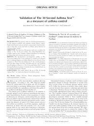 Pdf Validation Of The 30 Second Asthma Test Tm As A