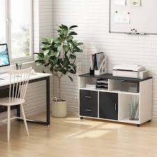 2.1 out of 5 stars. File Cabinet Tribesigns 2 Drawer Storage Printer Stand Mobile Lateral Filing Cabinet With Locks And Wheels Open Storage Shelves For Study Home Office Wihte Black Walmart Com Walmart Com