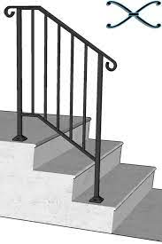 Round to the nearest whole number to get the number of risers — in this case 8. Diy Iron X Handrail Picket 2 Fits 2 Or 3 Steps Amazon Com Porch Handrails Wrought Iron Porch Railings Railings Outdoor