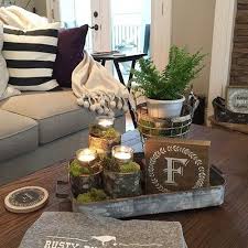 Galvanized Coffee Table Trays Set Of 3 Metal Tray Decor Tray Decor Centerpiece Coffee Table Decor Tray