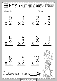 Multiplicaciones Tabla del 2 - ABC Fichas