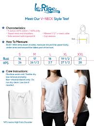 Lerage Size Chart Ladies V Neck Lerage Shirts