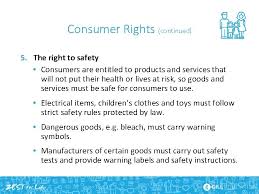 They should know their rights and must exercise them. Chapter 24 Consumer Awareness Rights And Responsibilities What