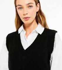 Women's knit tank tops sleeveless v neck sweater vest summer loose casual shirts blouses. Black V Neck Vest Jumper New Look