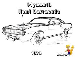 Can't decide what color to spec your new car in? 1970 Plymouth Hemi Barracuda 4 Speed 4 Million You Can Print Out This Muscle Car Coloring Page Now H Cars Coloring Pages Muscle Cars Motorcycle Drawing
