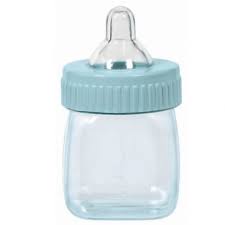 Blue Fillable Bottles Baby Shower Favors 6ct Pop Party Supply