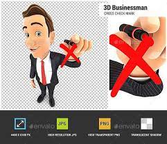 3d Businessman Drawing Red Cross Check Mark Red Cross Drawings Business Man