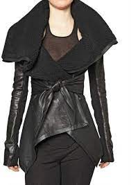 Rick Owens Black Shearling Leather Jacket Leather Jacket Shearling Coat Jackets