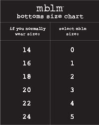 Penningtons Size Chart