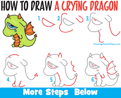 How 2 draw a dragon? How To Draw A Cute Cartoon Dragon Crying Easy Step By Step Drawing Tutorial For Kids Beginners How To Draw Step By Step Drawing Tutorials