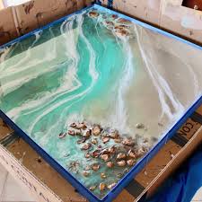 Ampuleio Ocean Resin Artist Creates Handmade Rocks That Are Embedded In Her Resin Art Resin Art Painting Resin Art Resin Artwork