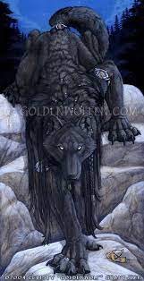 Black Wolf On Rocks At Night Print Etsy Werewolf Art Art Wolf Art