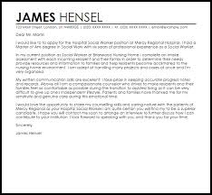 Hospital Social Worker Cover Letter Sample Cover Letter Templates Examples