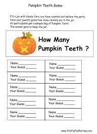 Pumpkin Teeth Guessing Game Candy Guessing Game Guessing Games Pumpkin
