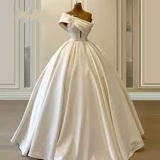 2021 One Shoulder Satin Wedding Dresses Empire Waist Draped Pleated Corsage Bridal Dress Women Party For Bride Plus Size Sweep Train Cheap Satin Ball Gown Weddi