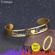Gold bracelet for men with name. Cutomized Gold Name Cuff Bracelet Stainless Steel Adjustable Personalized Id Nameplate Bangles Bracelet Women Men Bff Jewelry Customized Bracelets Aliexpress