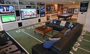 The basement has become an ideal location for a man cave. 60 Basement Man Cave Design Ideas For Men Manly Home Interiors Man Cave Design Man Cave Home Bar Man Room