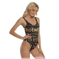 Hotwife One-piece Swimsuit Gold Hotwife Word Cloud on Black - Etsy