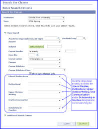 Search For Classes By Requirement Designation Myfsu Student Central
