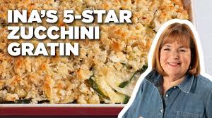 Grate the potatoes lengthwise on a box grater, as you would grate carrots. Ina Garten S Top Rated Zucchini Gratin Barefoot Contessa Food Network Youtube