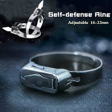 Self defense 108 buddha beads necklace (vajra). Adjustable Titanium Alloy Finger Ring Blade Portable Outdoor Travel Self Defense Hidden Knife Ring Wish