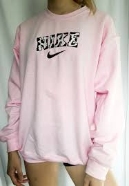 Pink Cow Print Embroidered Spellout Crewneck Sweatshirt By Boxedtrends In 2020 Vintage Nike Sweatshirt Vintage Sweatshirt Trendy Sweatshirt